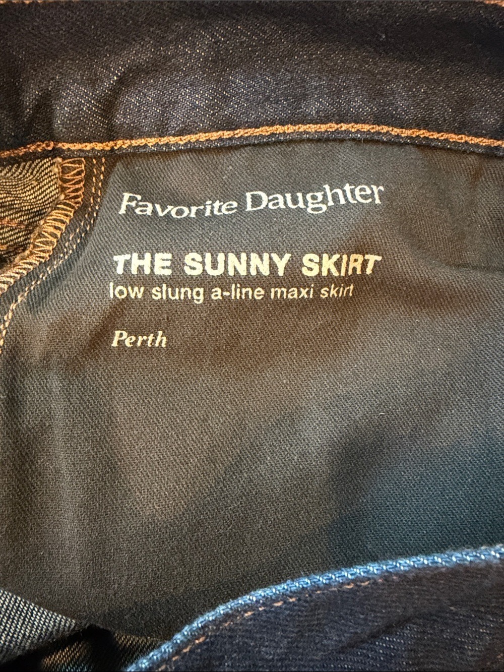 Favorite Daughter Sunny Denim Maxi Skirt Dark Wash Button Fly Size 28 NWT - Picture 8 of 10